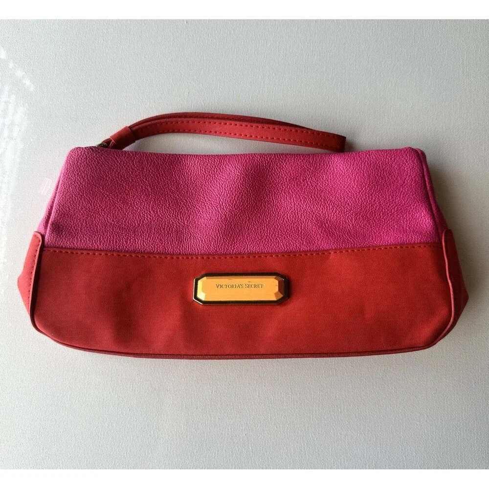Victoria's Secret Pink Wristlet Hand bag‎ Purse Love vs Gorgeous Leather